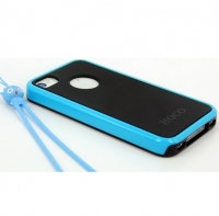 HOCO Two color crystal back cover for iPhone 4/4S black/blue (000228)
