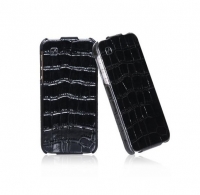  HOCO Bright Crocodile flip leather case for iPhone 5/5S black (000233)