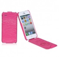 Чехол для iPhone 5/5S HOCO Bright Crocodile flip leather case for rose (000236)