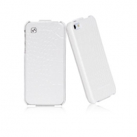  HOCO Bright Crocodile flip leather case for iPhone 5/5S white (000237)