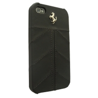Ferrari California leather back cover for iPhone 4/4S full black (FECFIP4FB)