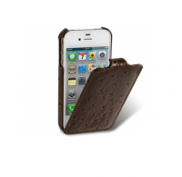  Melkco Ostrich Jacka leather case for iPhone 4/4S brown