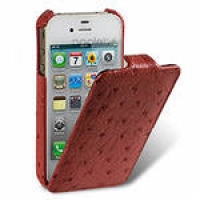 melkco-ostrich-jacka-leather-case-for-iphone-4,-fire-brick